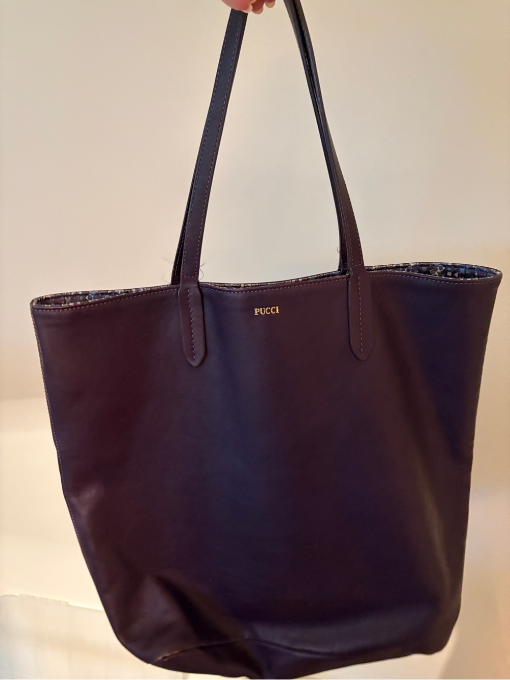 Pucci Purple Leather Tote Bag